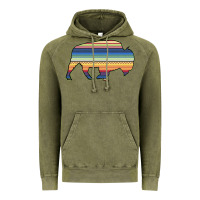 Vintage Olive Aztec Bison Silhouette Vintage Hoodie - Bettercallsaul