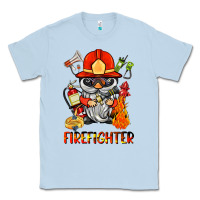 Dusty Blue firefighter gnome Classic Tee - BarkalooDesign