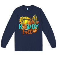 Navy Howdy Fall Long Sleeve Tee - texasbilliewilder