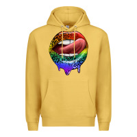Antique Gold rainbow lips pride Premium Hoodie - FaDigitalArtStudio
