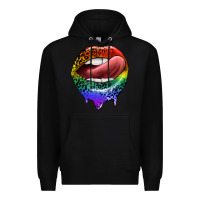 Black rainbow lips pride Premium Hoodie - FaDigitalArtStudio