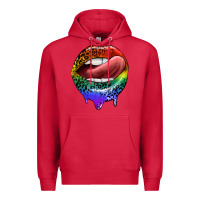 Cardinal rainbow lips pride Premium Hoodie - FaDigitalArtStudio