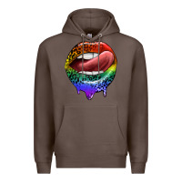 Coffee rainbow lips pride Premium Hoodie - FaDigitalArtStudio