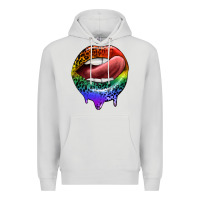 Dove Grey rainbow lips pride Premium Hoodie - FaDigitalArtStudio