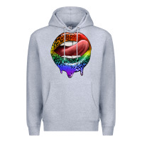Heather Grey rainbow lips pride Premium Hoodie - FaDigitalArtStudio