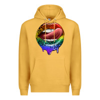 Mustard rainbow lips pride Premium Hoodie - FaDigitalArtStudio
