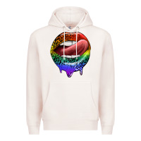 Pale Pink rainbow lips pride Premium Hoodie - FaDigitalArtStudio