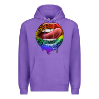 Purple rainbow lips pride Premium Hoodie - FaDigitalArtStudio