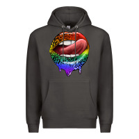 Smoke rainbow lips pride Premium Hoodie - FaDigitalArtStudio