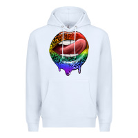 White rainbow lips pride Premium Hoodie - FaDigitalArtStudio
