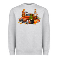 Heather Grey fall gnome truck Heavyweight Sweatshirt - CowGirlArtShop