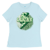 Baby Blue st. patrick's day lucky Ladies Tee - MaliasSmallBusiness