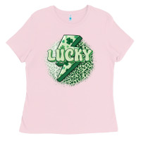 Bubblegum Pink st. patrick's day lucky Ladies Tee - MaliasSmallBusiness