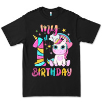 Black my 1 st birthday with little cute unicorn Premium Tee - NancyCooperArtShop