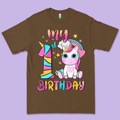 My 1 St Birthday With Little Cute Unicorn Premium Tee Designed By Nancycooperartshop