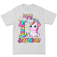 Dove Grey my 1 st birthday with little cute unicorn Premium Tee - NancyCooperArtShop