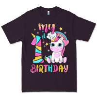Plum my 1 st birthday with little cute unicorn Premium Tee - NancyCooperArtShop