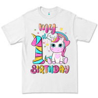White my 1 st birthday with little cute unicorn Premium Tee - NancyCooperArtShop