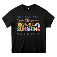 Black good morning world your little ray of sarcastic Heavy Core Tee - MaliasSmallBusiness