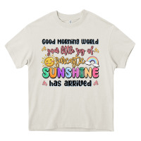 Cream good morning world your little ray of sarcastic Heavy Core Tee - MaliasSmallBusiness