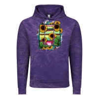Cloud Purple New Mexico Map Sunflower Cactus Serape Vintage Hoodie - RanaPortraitStore