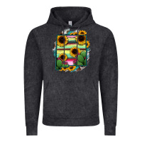Vintage Black New Mexico Map Sunflower Cactus Serape Vintage Hoodie - RanaPortraitStore