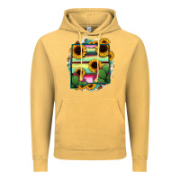 Vintage Mustard New Mexico Map Sunflower Cactus Serape Vintage Hoodie - RanaPortraitStore