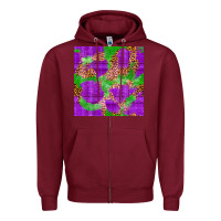 Burgundy Mardi Gras leopard Seamless Pattern Zipper Hoodie - FaDigitalArtStudio