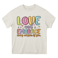 Cream love and embrace every version of you Heavy Core Tee - MaliasSmallBusiness