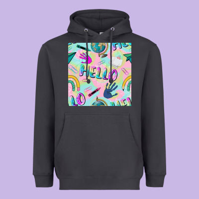 Hello Kindergarten Seamless Pattern Heavyweight Hoodie Designed By Bundleandbundleshop