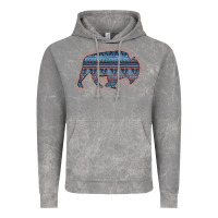 Cloud Rock Bison Silhouette Blue Aztec Vintage Hoodie - Bettercallsaul