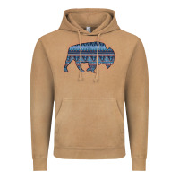 Vintage Camel Bison Silhouette Blue Aztec Vintage Hoodie - Bettercallsaul