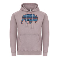 Vintage Zinc Bison Silhouette Blue Aztec Vintage Hoodie - Bettercallsaul