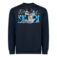 Navy let it snow Heavyweight Sweatshirt - CowGirlArtShop