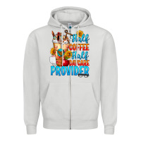 Dove Grey Half coffee half daycare provider Zipper Hoodie - FaDigitalArtStudio