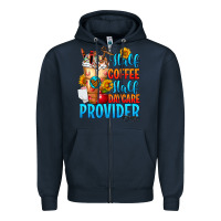 Navy Half coffee half daycare provider Zipper Hoodie - FaDigitalArtStudio