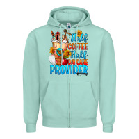 Seafoam Half coffee half daycare provider Zipper Hoodie - FaDigitalArtStudio