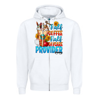 White Half coffee half daycare provider Zipper Hoodie - FaDigitalArtStudio