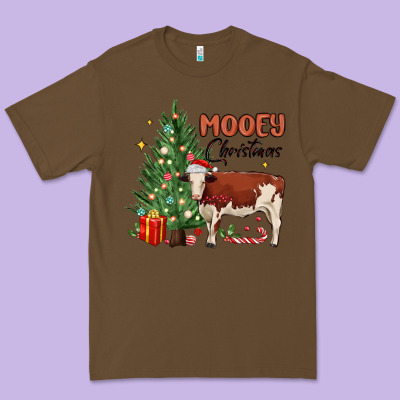 Mooey Christmas Premium Tee Designed By Maliassmallbusiness