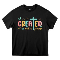 Black created with a purpose Heavy Core Tee - MaliasSmallBusiness