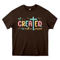 Chocolate Brown created with a purpose Heavy Core Tee - MaliasSmallBusiness