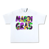 White mardi gras Urban Heavy Tee - JahusDesignShop