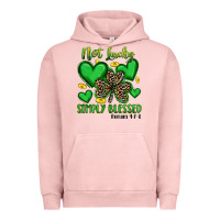 Pigment Salmon not lucky simply blessed Urban Hoodie - Artiststas