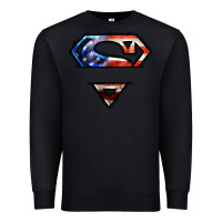 Black super american flag logo Premium Sweatshirt - LillyAllenDesigns