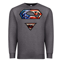 Charcoal Heather super american flag logo Premium Sweatshirt - LillyAllenDesigns