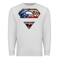 Dove Grey super american flag logo Premium Sweatshirt - LillyAllenDesigns