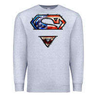 Heather Grey super american flag logo Premium Sweatshirt - LillyAllenDesigns