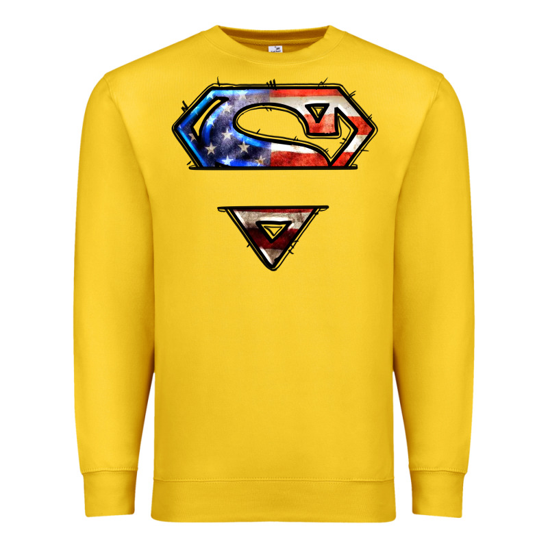 Super American Flag Logo Premium Sweatshirt by LillyAllenDesigns | Teevron