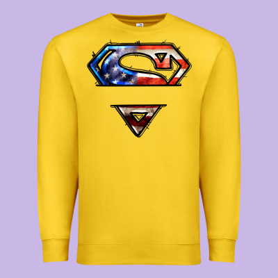 Super American Flag Logo Premium Sweatshirt Designed By Lillyallendesigns