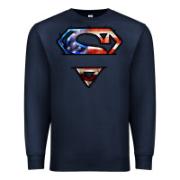 Navy super american flag logo Premium Sweatshirt - LillyAllenDesigns
